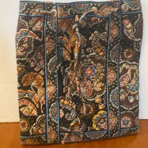 Vera Bradley Kensington paisley brown drawstring backpack book bag purse retired